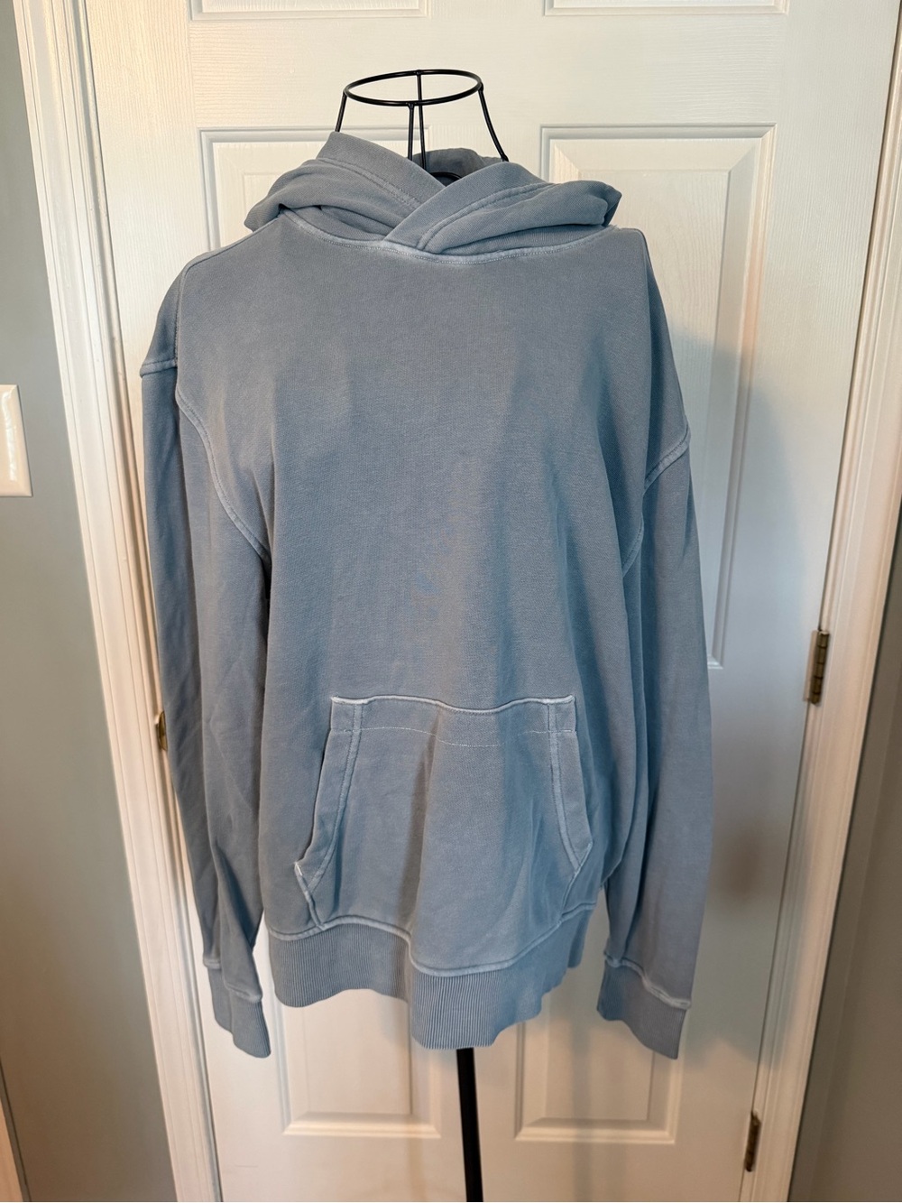 Sun + Stone Men's Dusty Blue Hooded Pullover Sweatshirt